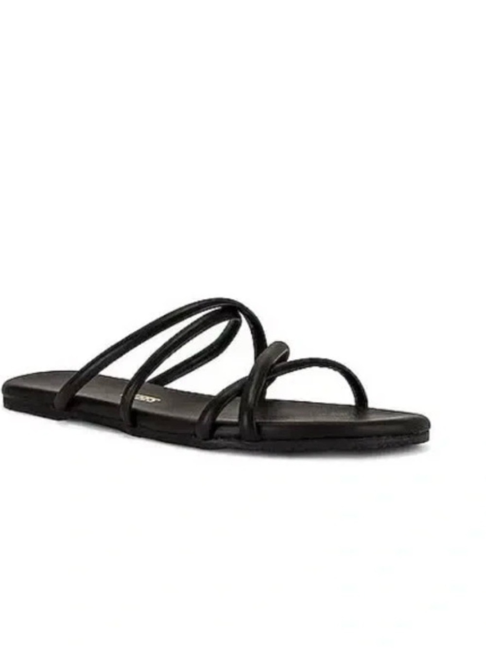 TKEES Leather Black Strappy Slide Sandals Anthropologie